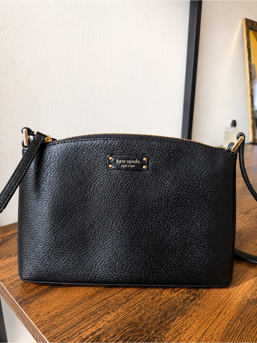 kate spade Black Pebbled Leather Crossbody Purse